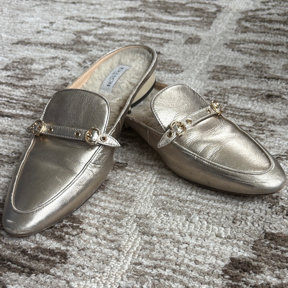 Coach Metallic Gold Loafers